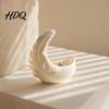 Crescent Moon Home Decor 3D Printed Feather & Trinket Dish Silk White Matte Decorative Soft Texture Decoration Storage Bowl Artistic Multi-Functional