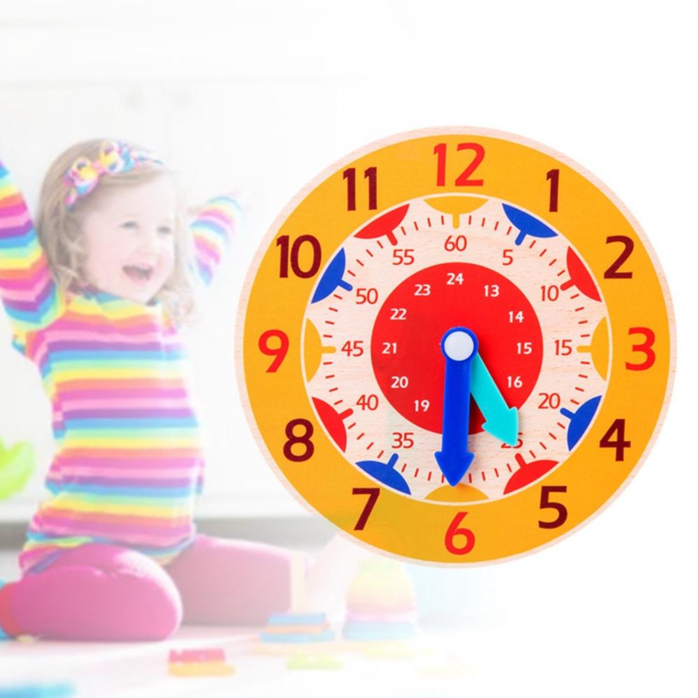 Wooden Material Wooden Teaching Clock Improve Observation Learning Clock Toy Preschool Education