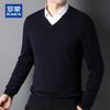 ROMON Men's Thick 100% Cashmere V-Neck Pullover Sweater