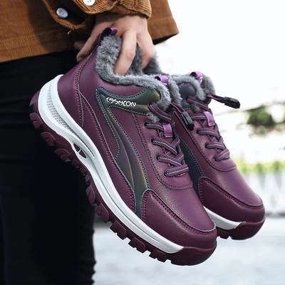 Fleece Thickened Warm Walking Shoes Medium and Old Snow Boots Women's Winter Mother Cotton Shoes Outdoor Velvet Cotton Shoes Hiking Shoes