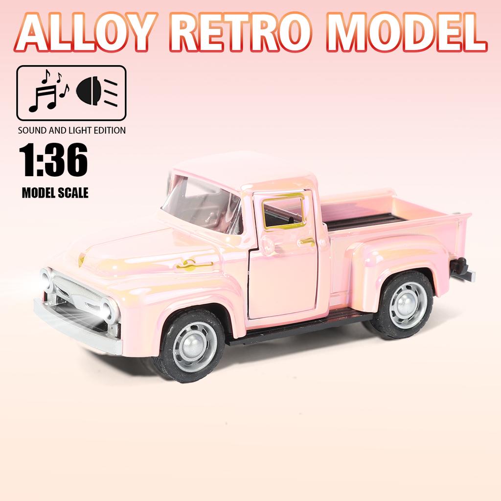 1:36 1955 Classic Chevrolet's Pickup Truck Sound and Light Alloy Car Models New Year Gift For Kids