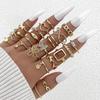 Vintage Hollow-out Ring Luxury Butterfly Flower Ring Star Simple Jewelry Accessories Ring Love Women Party Versatile 23 Pieces Set Ring
