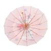 New three-fold 16-bone hand open color glue umbrella solid wood handle parasol sun umbrella