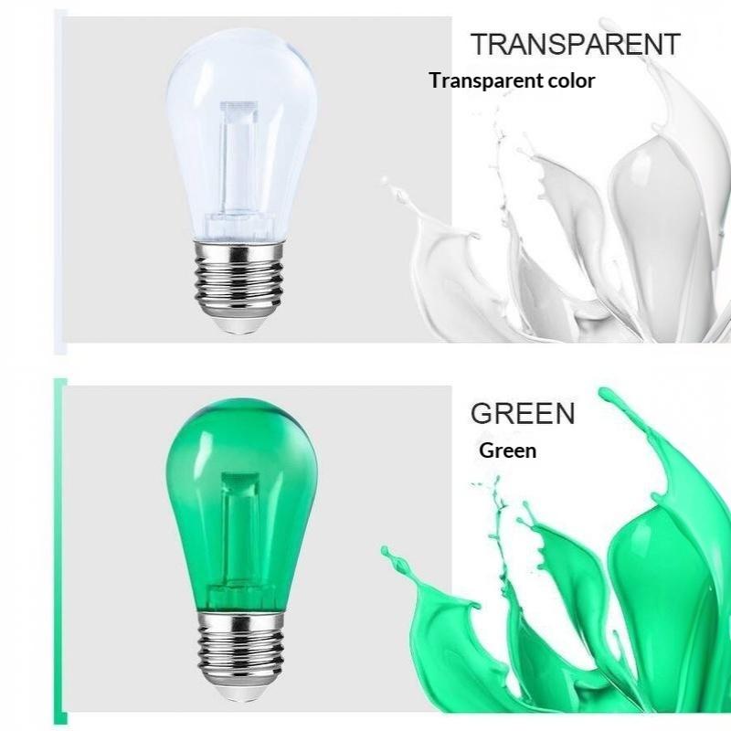 Plastics Colorful S14 Led Bulb 220V E27 2W Replaceable For String Light Halloween Birthday Party Bar Festival Decoration Lights