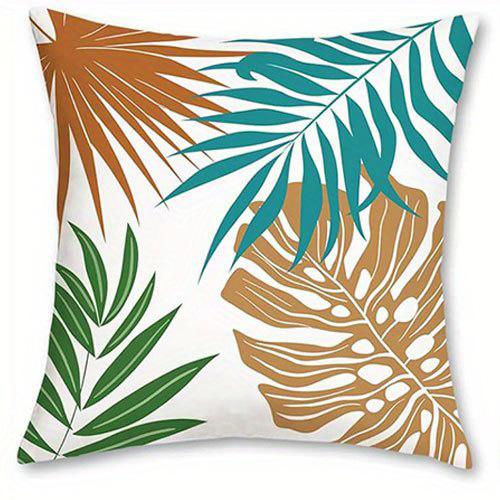 Home Decor Tropical Leaf & Beach Sunset Throw Pillow Covers Pattern Cushion Cover Suitable for Sofa Bedroom Car Pillow Cover