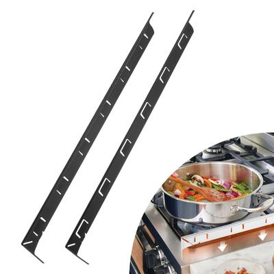 Stove Gap Aluminum Stove Gap Filler Heat Resistant Easy for Kitchen Inch 2-Pack Covers, Kit, & Cleaning, Countertops, 23.6 (0.2 Inch, Black)