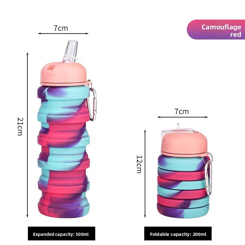 Borraccia Pieghevole in Silicone per Viaggi all'Aperto e Sport con Colori