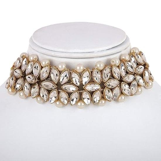 Latest Choker Design Kundan Traditional Necklace Jewellery Set for Women