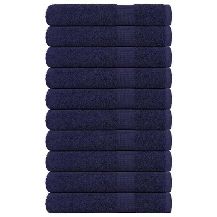 VidaXL Towels 10 Pcs Navy Blue 100x200 Cm 360 G/m² 100% Cotton, Beach Towel, Guest Towel, Large 136796