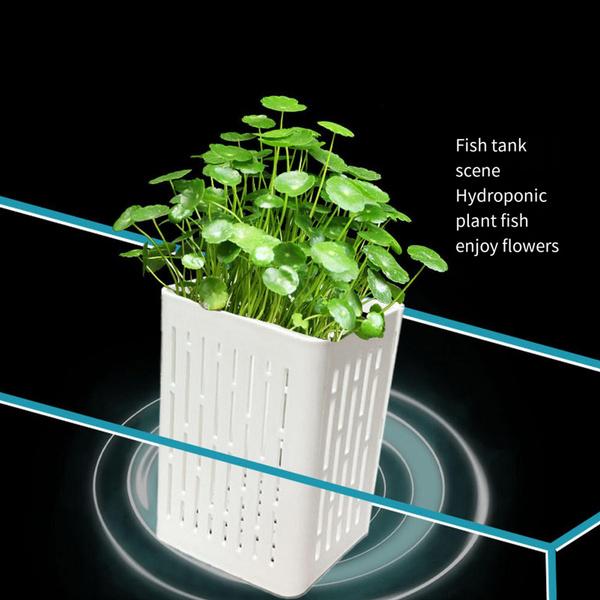 Hook Design Aquarium Basket Hydroponic Basket for Fish Tank Aquarium Plant Holder Heat-resistant Hydroponic Basket Hanging Fish Tank Planter Cups