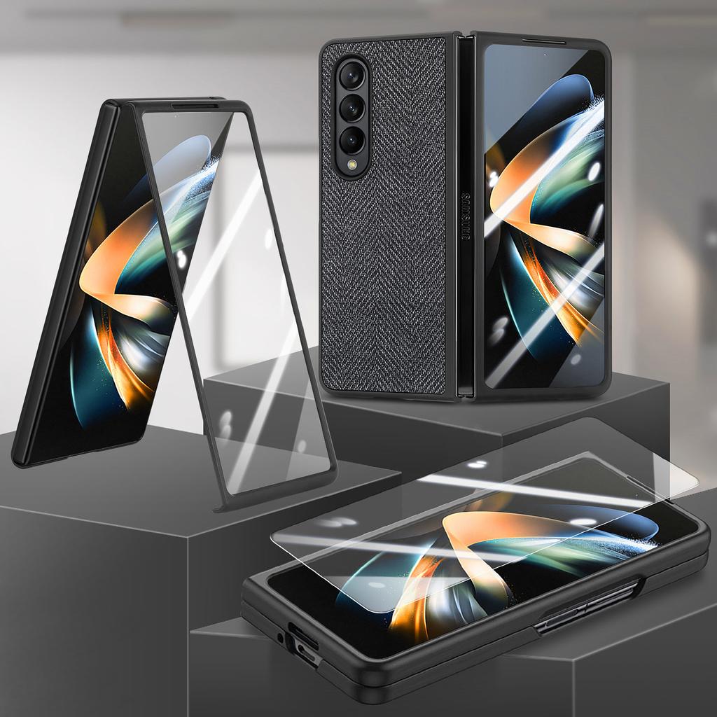 For Samsung Fold 5 Anti-Drop Tempered Glass Film Folding Case for Samsung Galaxy Z Fold 5 Fold5 Protection Phone Accessories