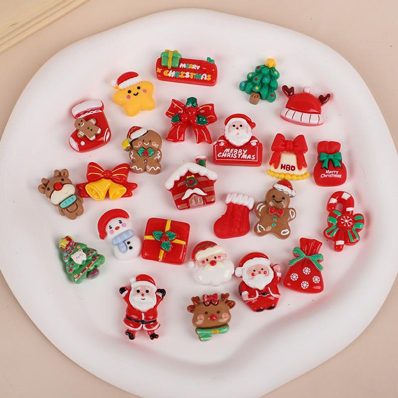10/20Pcs Mixed Resin Christmas Fridge Magnets Cartoon Santa Claus Snowman Tree Magnet New Year Gifts Christmas Home Decoration