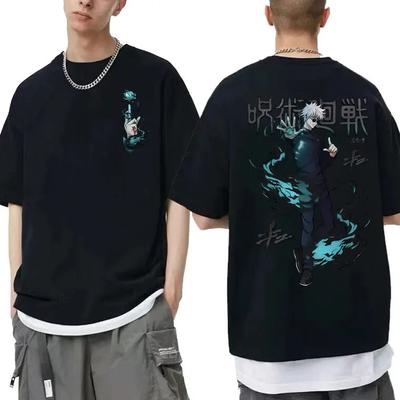 Anime japonais Jujutsu Kaisen Satoru Gojo Imprimer Tshirt Unisexe Mode Unisexga Pur Coton T-shirt à manches courtes Unisexe T-shirt surdimensionné