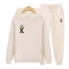 Tracksuit 2 Pieces Set Unisex Hoodies Fleece Sweatshirt+Pants Suit Hoodies Jogger Hoodies Set K Print Long Sleeve Hoodie Jogging