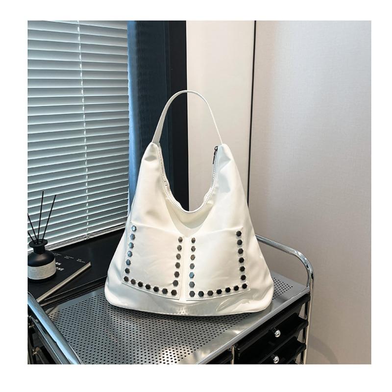 Retro Bag Women's Large-capacity New Summer Versatile Shoulder Shopping Bag Rivet Commuter Tote Bag