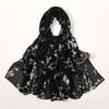 180*70cm Unique Women's Floral Scarves Lightweight Sheer Silky Feeling shawl Chiffon Flowers Printed Scarf