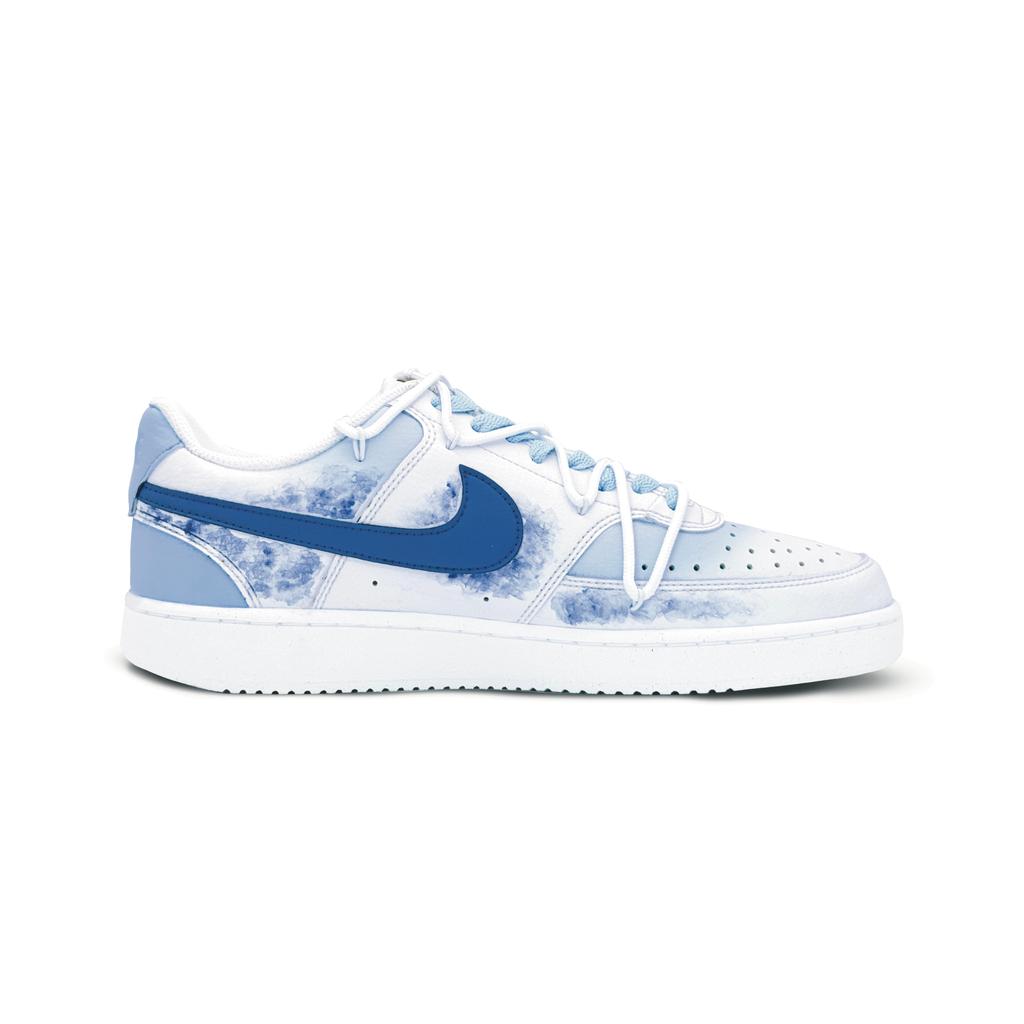 Nike Court Vision 1 Slip Resistant Low top Skateboard Shoes Men's Blue White DH2987-101(Team301-)