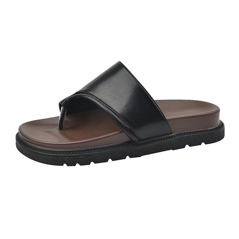 

Модная ретро женская обувь на толстой подошве, летние новые балетки на плоской подошве, женские тапочки на мягкой подошве с нескользящей подошвой, легкие простые женские сандалии 40 чёрный