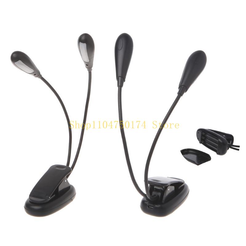 2 Dual Arm Flexible Dimmable 14 LED USB Table Lamp Clip-on Bed Reading Table Lig top sale