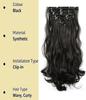 MoonEyes 7 Piece Set 16 Clips 24-26 Inch Curly/wavy Full Head Clip In On Hair Extension for Girls, Women or Lady Hair Extension (Natural Black)