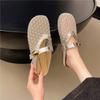 Mesh breathable fashion bag head half slippers women's summer new heelless thick heel lazy sandals