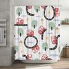 Playful Kids Bath Curtain Children's Shower Curtains Decorative with Red Tractor Tree Pattern Washable Fabric for Bathroom Perfe
