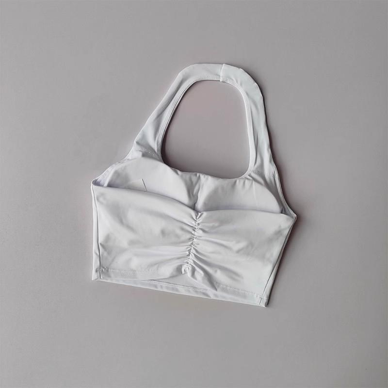 

Фитнес-бра, топы для тренировок, спортивные бюстгальтеры для фитнеса, сексуальный спортивный бюстгальтер для женщин с открытой спиной, укороченный топ для занятий йогой S белый