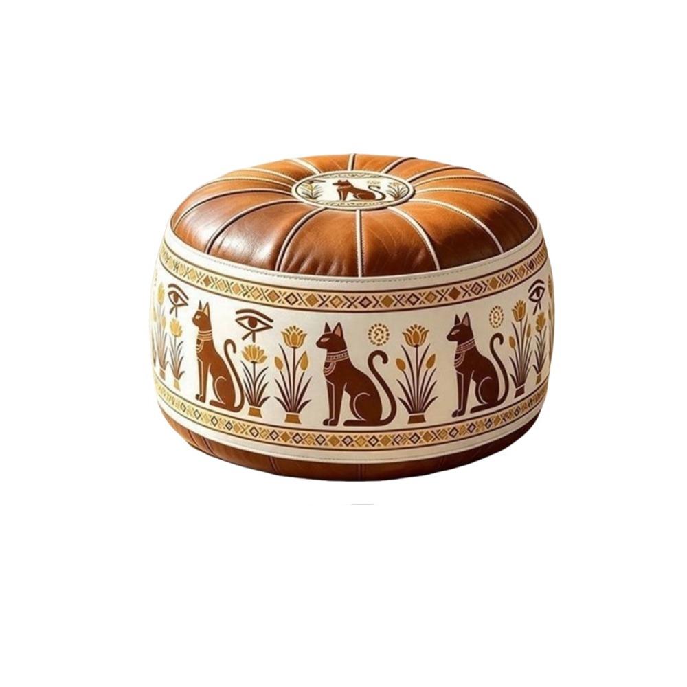 PU-Leder Boho-Stil Sitzkissenbezug Füllbares Design Aufbewahrung Beinbank Schlafzimmer