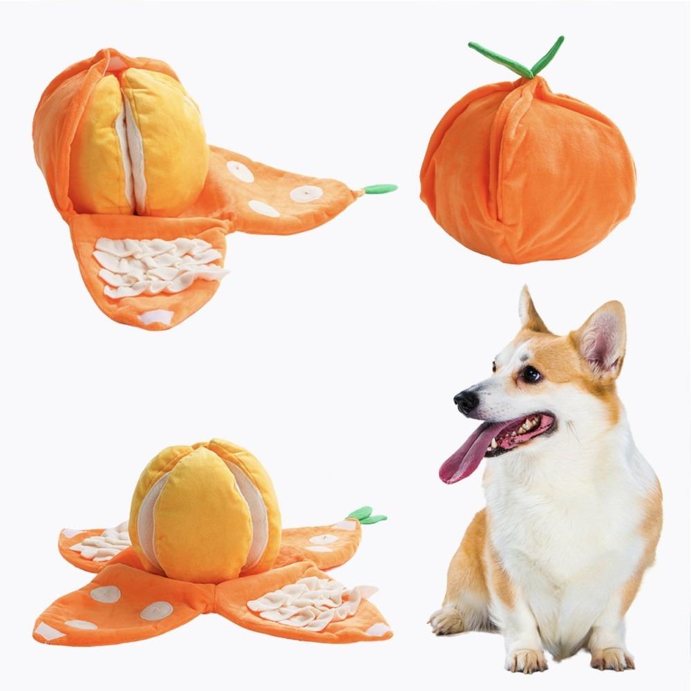 

Watermelon and Orange Shape Seek Dog Toys Interactive Relieve Anxiety Squeaky Dog Toy Fruit Design Dog Pet Toys помаранчевий