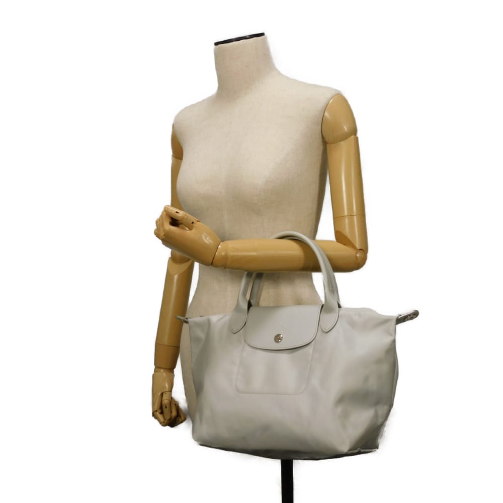 Gebrauchte Le Pliage Neo S (12768) L1512578023 7922 Logo Geprägte 2-Wege Schultertasche Schlauch Nylon Hellgrau Damen aus Japan