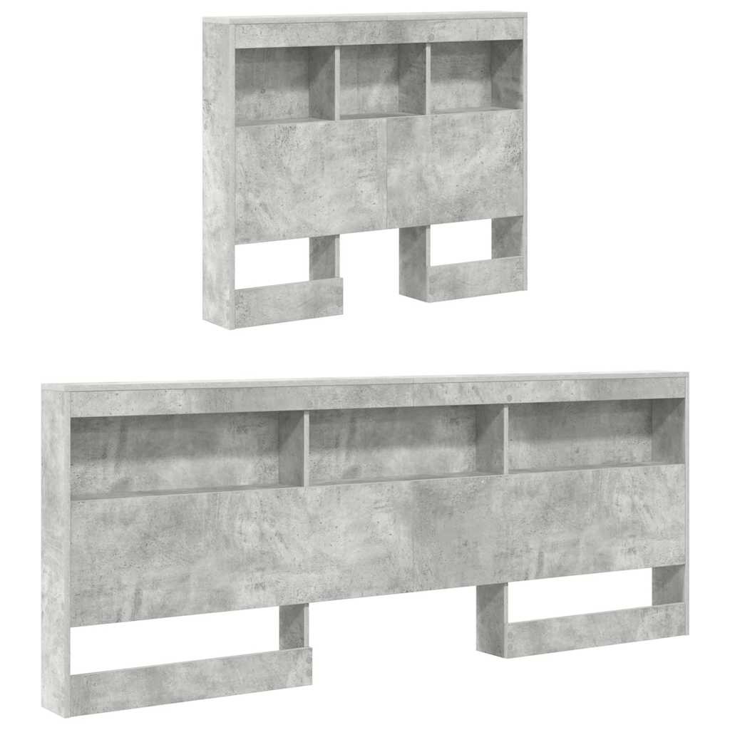 Bookshelf Bed Concrete Grey 75 x 190 cm Particleboard