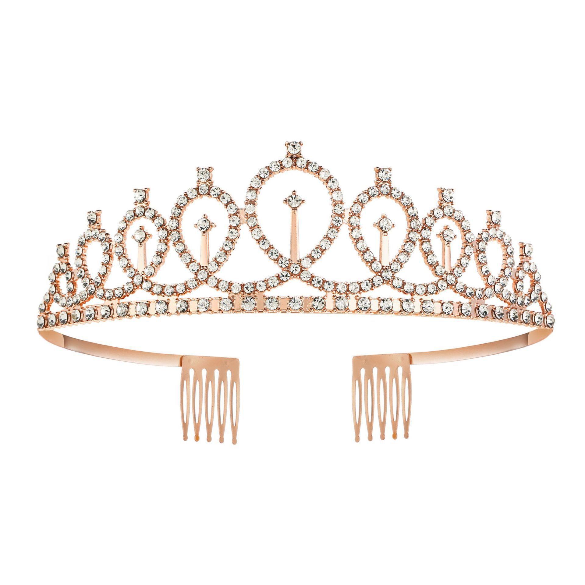 

Birthday Party Decoration Alloy Full Diamond Exquisite Crown Headband Shoulder Strap Girl Etiquette Crown