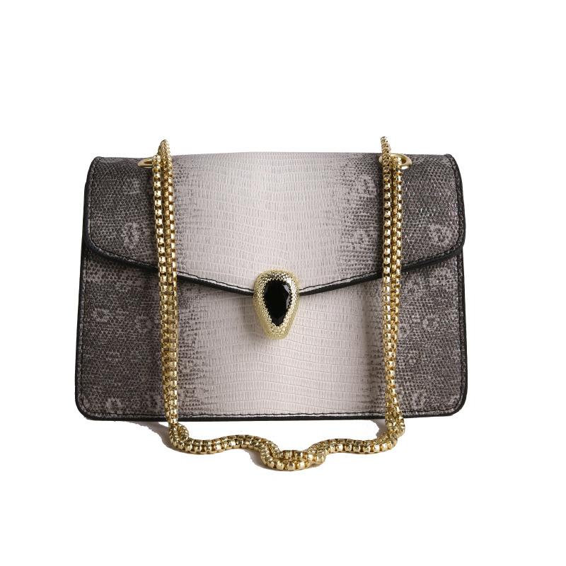 New Fashionable High-end Snake Pattern Chain Bag Single Shoulder Crossbody Trendy Women's Bag