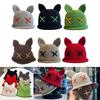 Popular Bobble Hat Knit Beanie Hat with Cat Ear Women Winter Warm Hat Sweet Girls Bucket Hat Soft Breathable Skull Cap