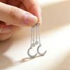 925 Sterling Silver Vintage Earrings For Women Trendy Simple Moon Zircon Earring Jewelry Prevent Allergy Party Accessories Gift