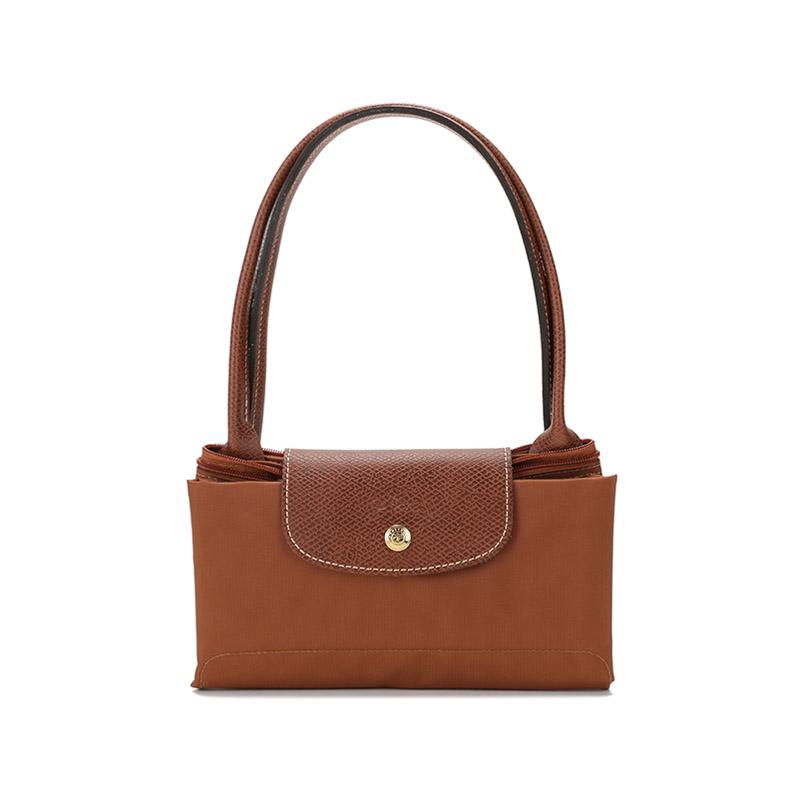 Longchamp Le Pliage 28 Classic Torba z płótna i skóry z długimi rączkami Damskie torby tote Brandy 2605089504