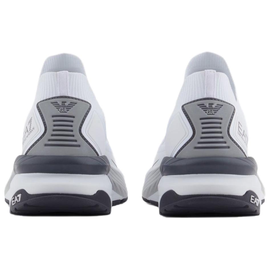Emporio Armani EA7 Crusher Distance Knit Lace-Up Round-Toe Low-Top Casual Shoes Women Sneakers White X8X176XK377U477