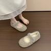 Retro Mary Jane Fluffy Shoes Women Wear Outside Autumn and Winter Versatile Inner Height Increase Velvet Warm Women's Cotton Shoes Women's Shoes