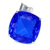 925 Sterling Silver Natural 119 Ct Square Cushion Pendant CERTIFIED Blue Gems AI-51-NS