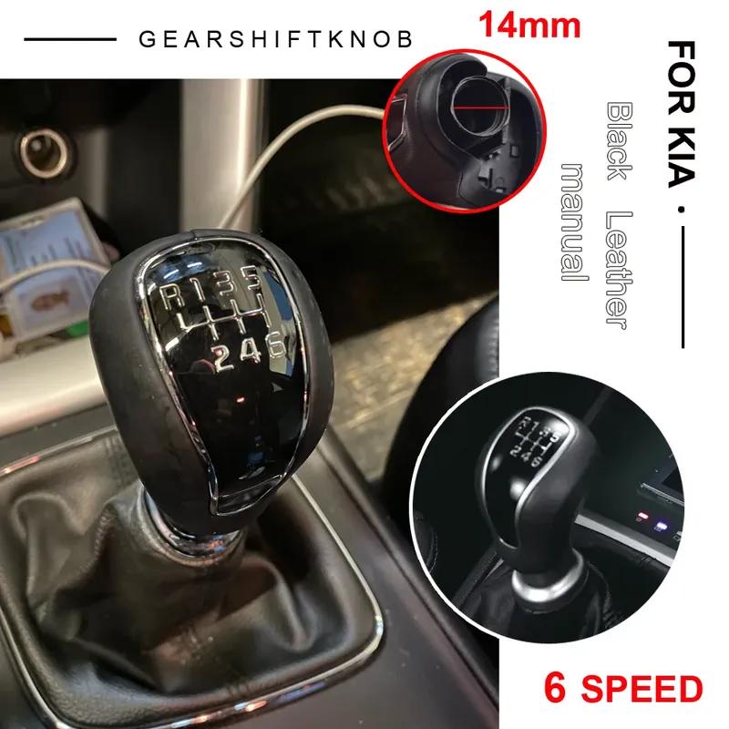 6 Speed Black Leather Car MT Gear Shift Knob Lever Stick Shifter Knob For Kia Forte Cerato K3 for Hyundai IX25 Creta 2012-2016