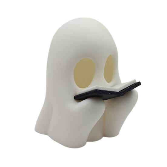 Halloween Ornament Cartoon Reading Ghost Pumpkin Shape Statue Waterproof Resin Figure Horror Themed Halloween Decor