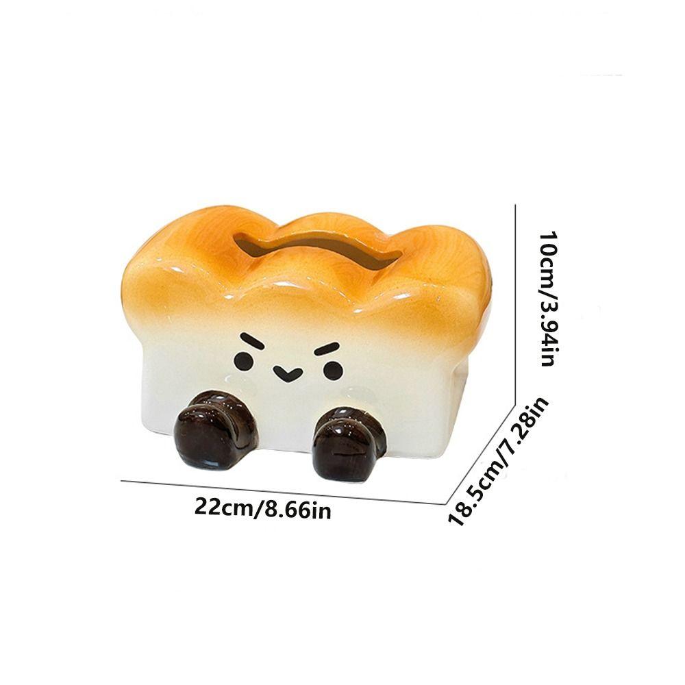 Reusable Toast Ceramic Tissue Box Cute Dining Table Paper Box Paper Storage Box Dining Table