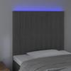 Vidaxl Zagłówek Do Łóżka Z Led, Ciemnoszary, 80X5X118/128 Cm, Aksamit