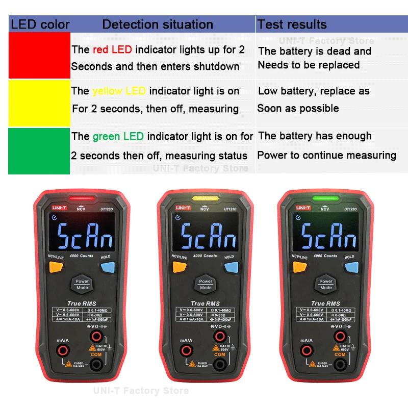 UNI-T UT123 UT123D Smart Multimeter Digital Professional Electric Tester Voltage Resistance Continuity NCV Electrician Meter