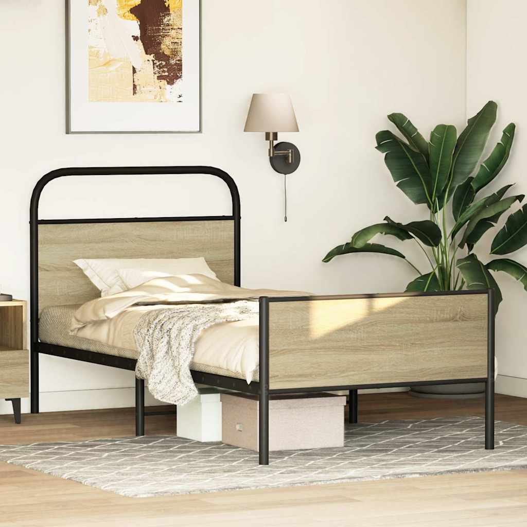 Vidaxl Cama Sin Colchón, 80X200 Cm, Roble Sonoma