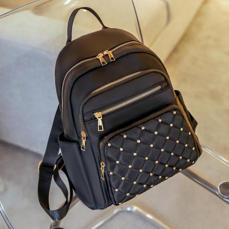 Korean Style Women's Large Capacity Diamond Pattern Backpack