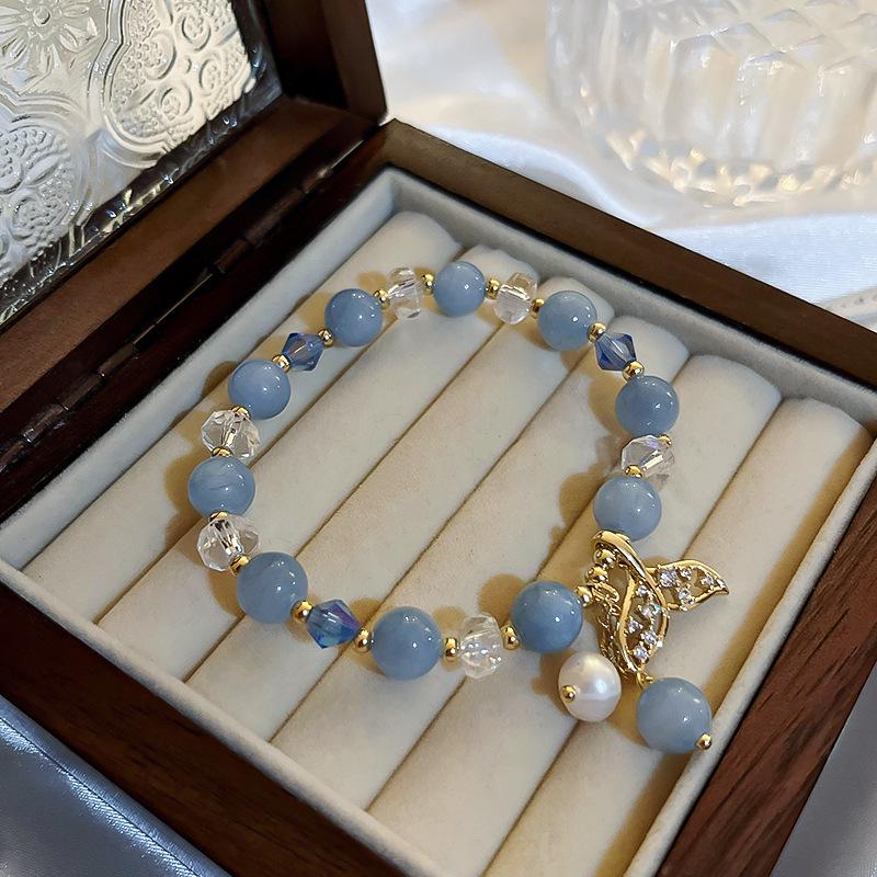 Elegant Crystal Flower Pearl Bracelet - Light Luxury Whitening Jewelry