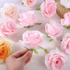 5Pcs 10cm Silk Rose Heads Artificial Flowers For Wedding Birthday Party Decoration DIY Scrapbook Christmas Home Garden Decor
