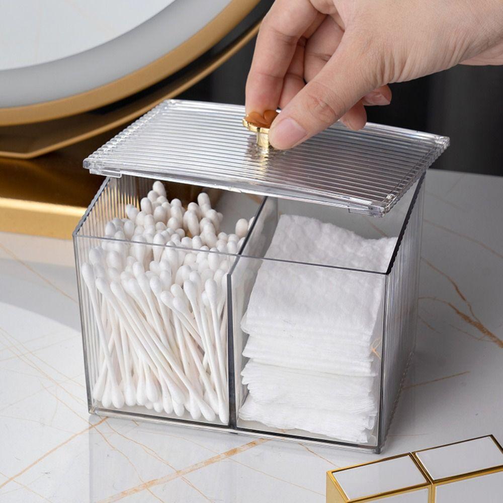 Desktop Acrylic Lipstick Dust-Proof Makeup Removal Cotton Cosmetics Storage Cotton Swab Storage Box