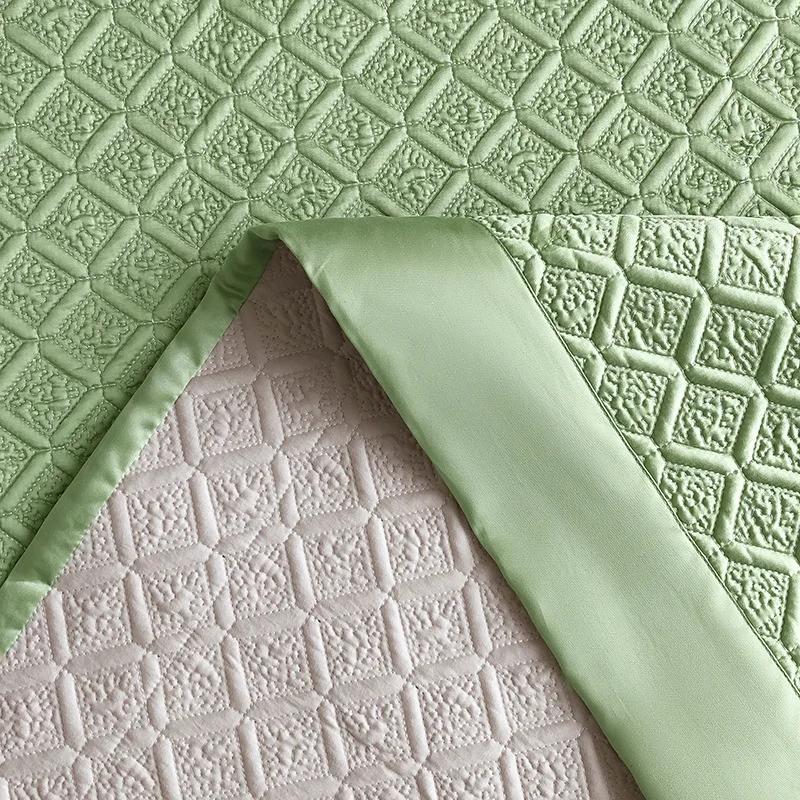 High-End Solid Color European-Style 60 Tencel Three-Piece Bed Cover Set Large Size Lyocell Tencel Thickened Quilted Bed Cover